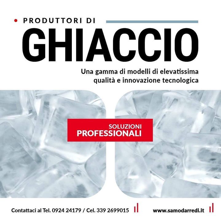 Samod Arredi propone alle varie attività di ristorazione come #Ristoranti, #Hotel, #Bar, #FastFood e molti altri, molteplici modelli di produttori di ghiaccio ❄️