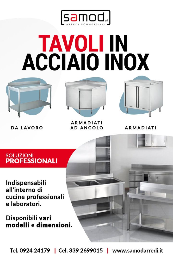 Scopri i #tavoli in #acciaioinox, arredamento professionale progettato per la ristorazione.