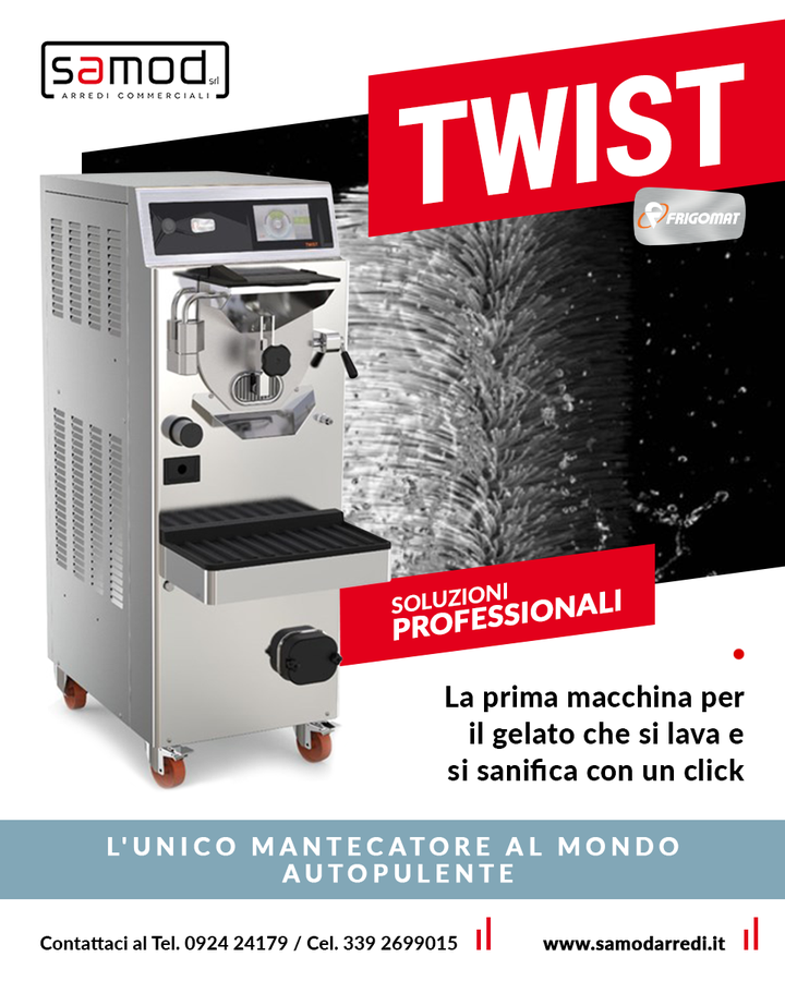 Tra le migliori macchine per il gelato vi presentiamo #TWIST di Frigomat Macchine per gelato e pasticceria !